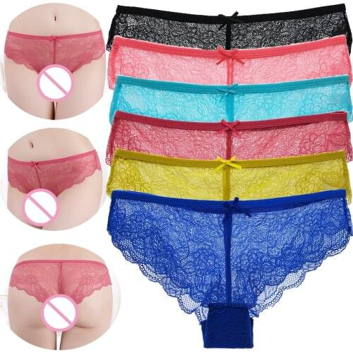 Lace Panties Women Sexy Transparents Underwear Hollow Out Woman Lingerie Low Waist M-3XL Large Size Lady Soft Underpantes