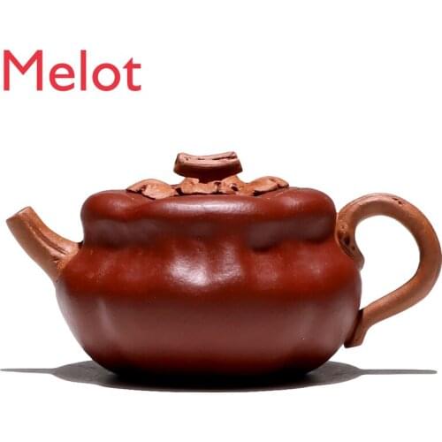 Yixing Purple Sand Teapot Li Xinsheng Pure Handmade Purple Sand Teapot Segment Mud Lucky Persimmon