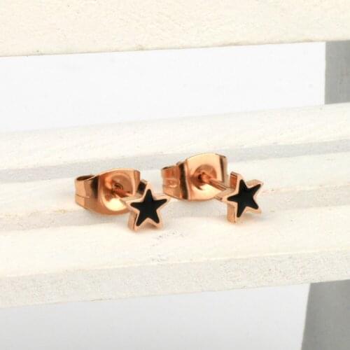 OUFEI Stud Earring For Women Christmas Pentagram Jewelry Rose Gold Star Earring Korean Earring 2020 Fasion Jewellery Accessories