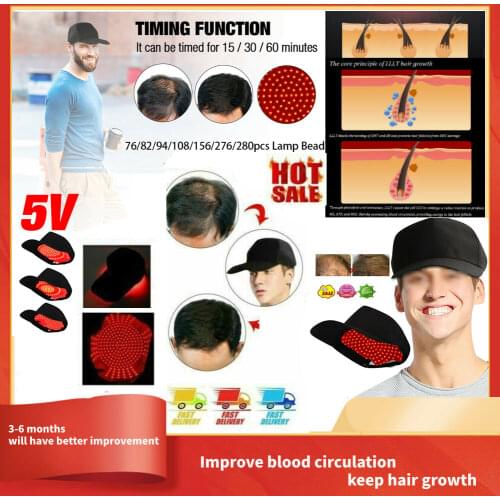 76/152/276pcs Lamp Bead Hair Growth Hat Cap Oil-control Adjustable Hair Growth Therapy Cap Anti Hair Loss Decive for Men Women