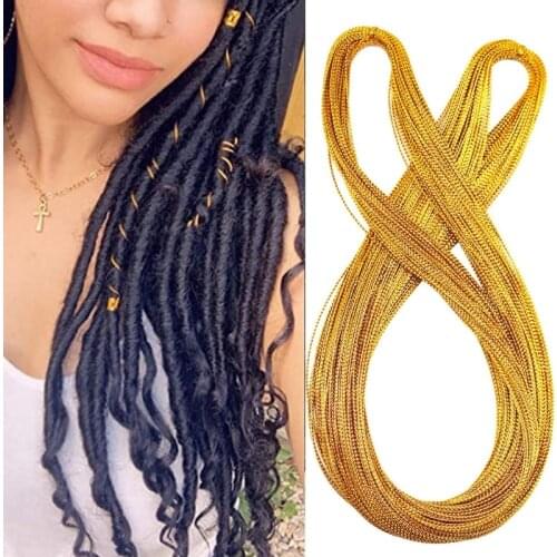 200 Pieces Hair Jewelry Rings with 2 Roll Metallic Cord Aluminum Dreadlocks Braid Beads Cuffs Metal Hair Accessories R58E