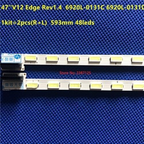 593mm LED Strip 48leds For 47inch TV 47" V12 Edge R L type LED47K260J3D 47E83RS 6922L-0017A 6922L-0018A 6917L0700A 6920L-0132C