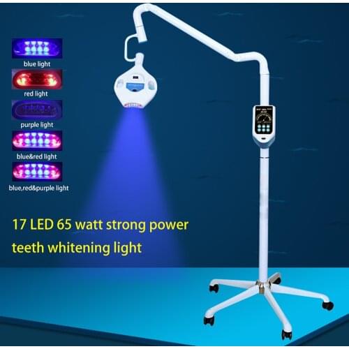 65w Portable dental teeth whitening LED machine 3 colors / moveable bleaching unit lamp floor standing with wheels