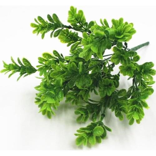 7 Forks Milan Grass Plant Green Leaves Decoration Artificial Flower for Home Decoration