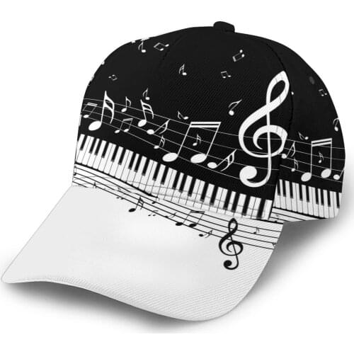 Abstract Piano Keys With Musical Notes Outdoor Sport Caps Baseball Hat Men Women Visor Cap Baseball Cap Street Hip Hop Caps