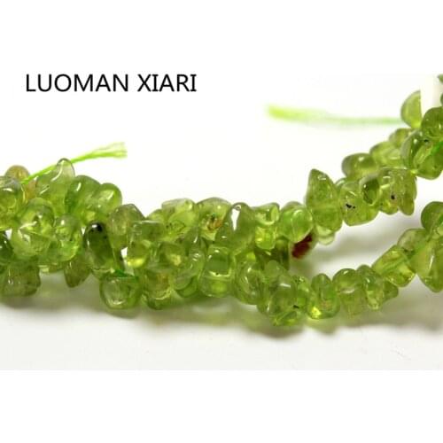 Wholesale Irregular Gravel Shape 5-8 mm Olivine Peridot Natural Stone Beads For Jewelry Making DIY Bracelet Necklace Stand 15