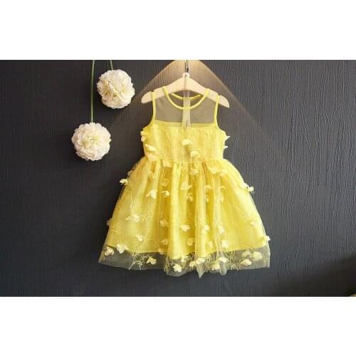 Kids Wedding Clothing Mesh Flower Girls Dresses Summer New Ruffles Princess Girls Tulle Pageant Lace First Communion Dress
