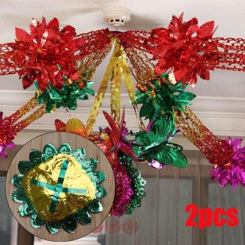 2Pcs/Set Wedding Room Decoration Arrangement Garland Supplies Marriage Room Decorated Wedding Props Arranged Sequined Garland