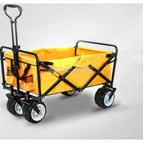 5% Collapsible Utility Wagon Beach Cart Shopping Cart Portable Luggage Cart for Outdoor Camping Fishing Carts Garden