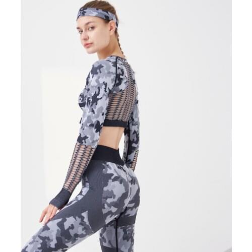 Yoga Set Quick Dry Long Sleeve Crop Top Workout Clothes for Women Fitness Leggings Women Workout Set Ropa Deportiva Mujer Active