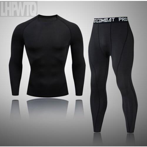 Mens Thermal Underwear Set The Flash MMA Tactics Fitness Leggings Compression Sports Underwear Long Johns Men Clothing Brand