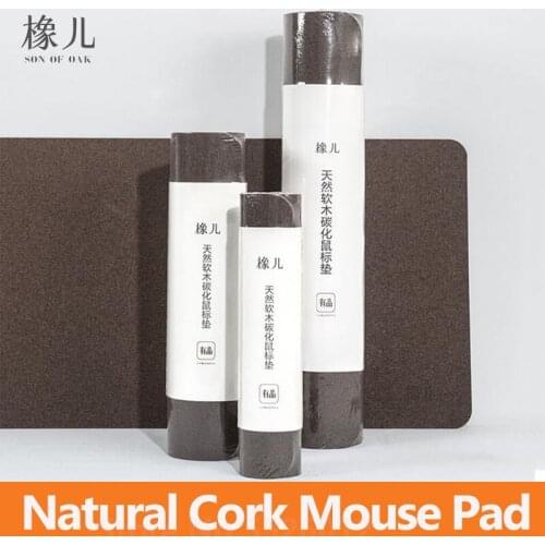 Oak Mouse Pad Natural Cork Carbonization Anti-fouling Waterproof Touch Bendable Desk Pad Thermostat Desktop Mouse Pad