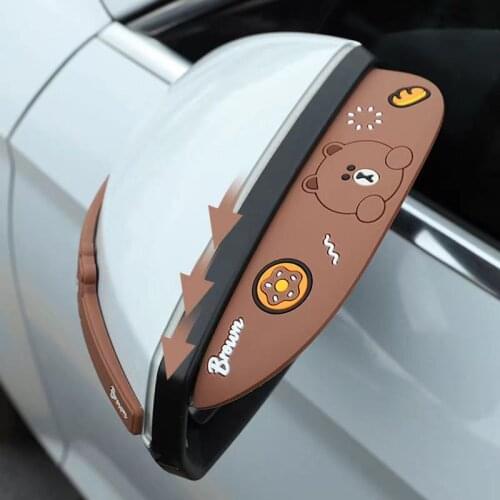 Cartoon car rearview mirror rain eyebrow rearview mirror anti-scratch strip rainy day weapon car rearview mirror rain protection