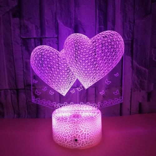 Nighdn 3d Lamp Illusion Night Light Bedroom Lights Decoration Romantic Valentines Day Gift Birthday Present for Girlfriend Wife