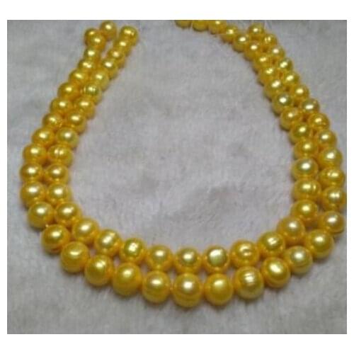 32" 8-9MM NATURAL SOUTH SEA GENUINE GOLDEN PEARL NECKLACE 14K GOLD CLASP