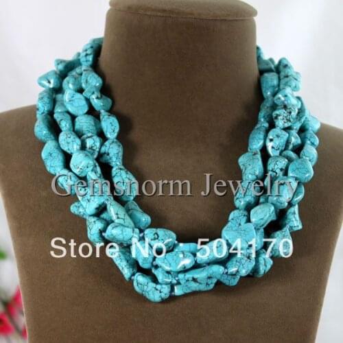 Free Shipping 4 Rows Stone Beaded Party Necklace Fashion Lady Costume Jewelry TN089