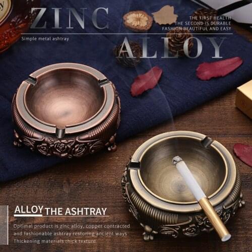 European Style Smokeless Ashtrays Tobacco Retro Mini Pocket Ashtray Bronze Wine Red Office Home Decoration