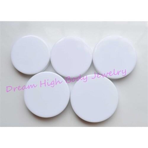 White Expander Ear Plugs Flat Flesh Tunnel Acrylic DOUBLE FLARE STRETCHER Taper 32mm to 50mm large size Body Piercing Jewelry