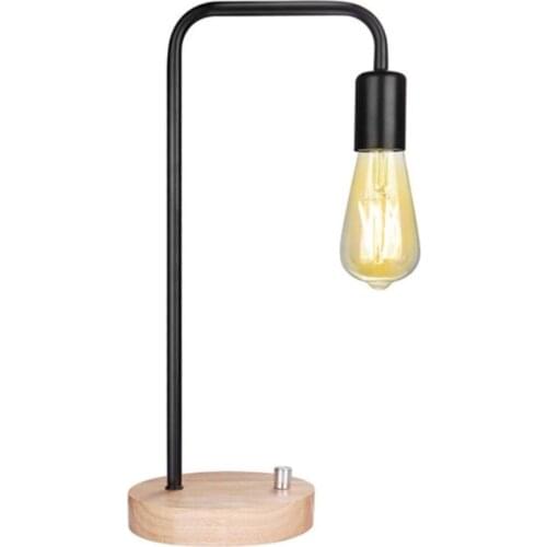 Retro Light Bulb Bedside Dimmable Night Light Wrought Iron Table Lamp Creative Simple Desktop Home Bedroom Desk Light