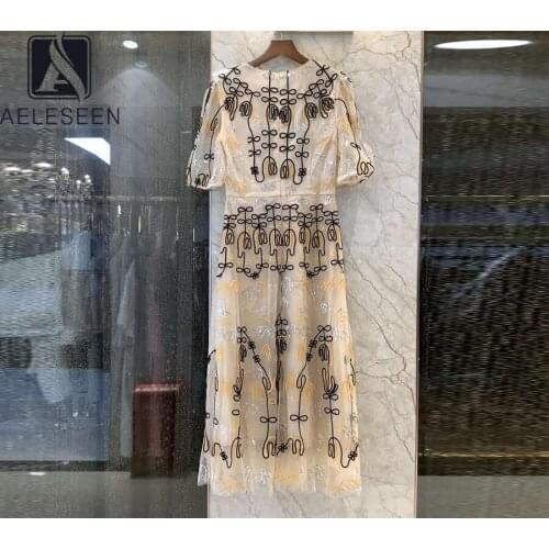 Mesh Embroidery Summer Luxury 2021 Runway Fashion Sequined Slim Flower Elegant Party Holiday Long Dress