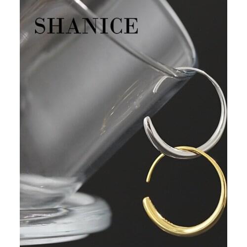 SHANICE 925 Sterling Silver Unique O Shape Earrings For Women Fashion Large Hollow Drop Earrings Jewelry Statement earring