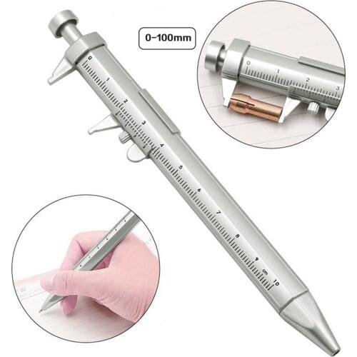 Ball-Point Pen Caliper Multi-function Gel Ink Pen Vernier Caliper Plastic Shock-Proof Durable Tool