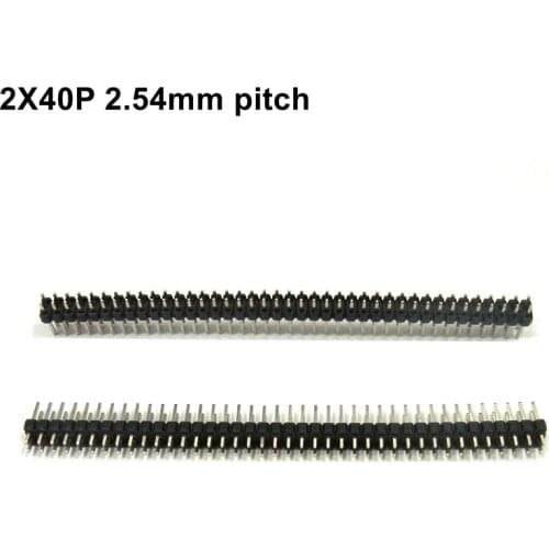 Free shipping 2X40P 2.54mm pitch Male Double Row Pin Header Strip connector for led sign module/ electric device 50pcs/lot