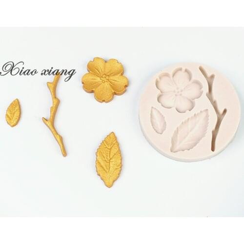 Luyou 1pc Peach blossom Silicone Fondant Baking Mold DIY Cake Decorating Tools Polymer Clay Resin Candy cake Mold FM756