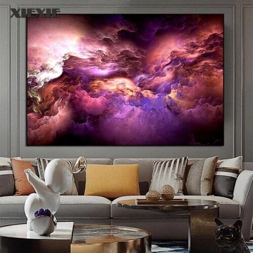 Modern Abstract Landscape Picture Colorful Cloud Canvas Painting Abstract Art Poster Nordic Wall Picture for Home Room Decor