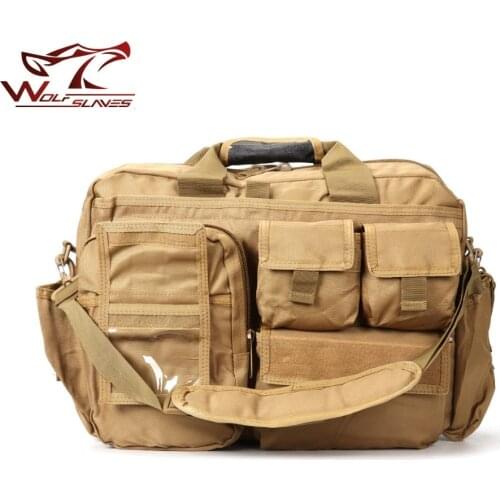 Outdoor Travel Shoulder Bag Molle Laptop Computer Camera Bag Military Tactical Messenger Bags Tan/ACU 20L