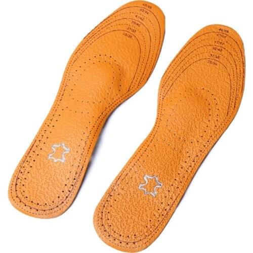 InsolesEco-friendly Sweat-absorbant Breathable Pain Relief Arch Support Orthotic Shoes Pad Accessory for Flat Feet Leather
