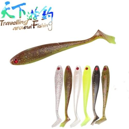 TAF Soft Lures Artificial Bait 8Pcs 90mm 6.1g Quality Silicone Bait Swimbait Wobblers Leurre Souple Carp Bass Fishing Tackle