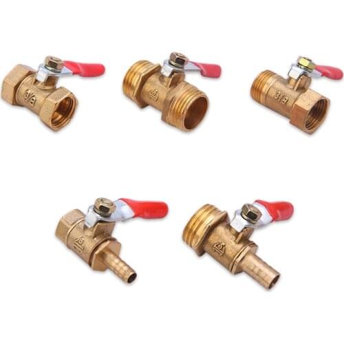 6-12MM Built-In Hose Barb Brass Water Oil Gas Fuel Line Shutoff Pneumatic Connector Controller 1/8" 1/4'' 3/8'' 1/2