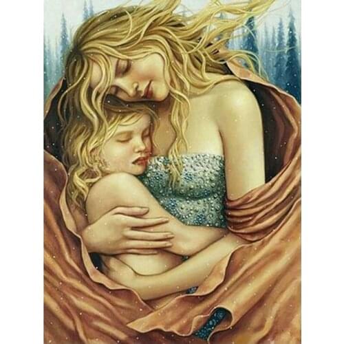 YIKEE diamond painting woman holds a child,diamond painting embroidery,diamond embroidered Y1119