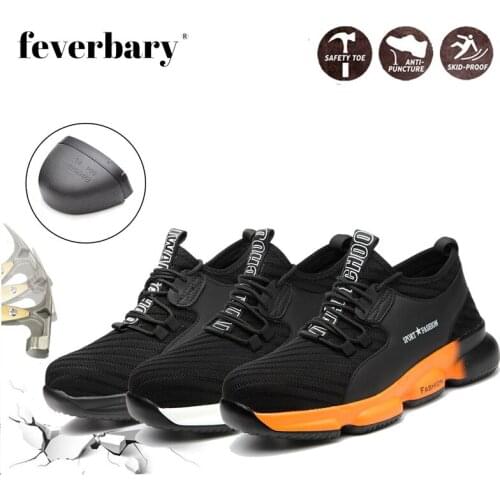 Safety Shoes For Men Women Lightweight Steel Toe Cap Work Boots Breathable Non-slip Fashion Sneakers
