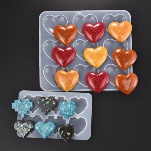 DIY Love Heart Silicone Heart Shape Resin Mold UV Epoxy Silicone Moulds Pendants Resin Mold Jewelry Making Tools
