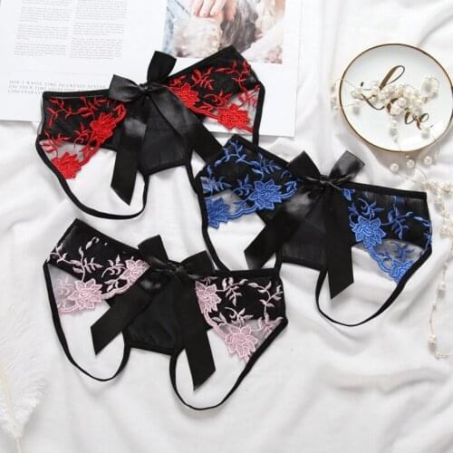 Sitonjwly Women Panties Sexy Lingerie Crotchless Transparent Panties Open Crotch Briefs Breathable Thongs And G Strings