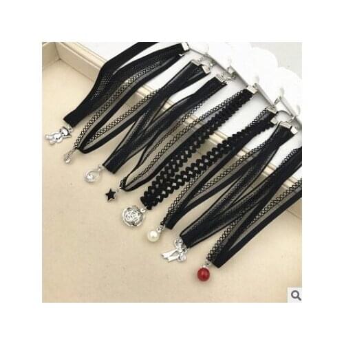 Korean Harajuku velvet lace neck collar ladies short clavicle chain neck chain punk girls sweater necklace