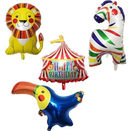1Pcs Circus Carnival Party Happy Birthday Foil Balloons Baby Shower Party Kids 1st Birthday Ballon Decoration Supplies