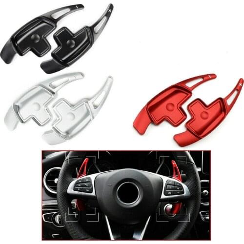 2PCS For Mercedes Benz A B C E GLE Class W176 W205 W246 C117 W218 Aluminum Alloy Car Steering Wheel Paddle Shifter Extension