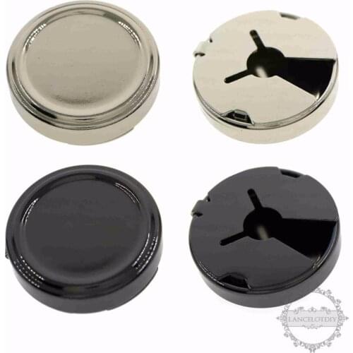 25MM Big Silver,Gun Black Round Cuff Button Cover Cuff Links for Wedding Formal Shirt 6600073