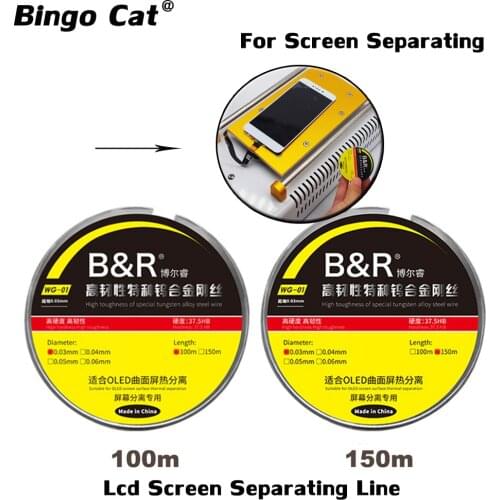 5pcTungsten Alloys Steel Wire High Toughness LCD Cutting Wire Curved Edge OLED Screen Separating Line For Cell Phone Repair Tool