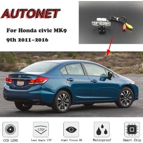 AUTONET HD Night Vision Backup Rear View camera For Honda civic MK9 9th 2011~2016 CCD/license plate camera