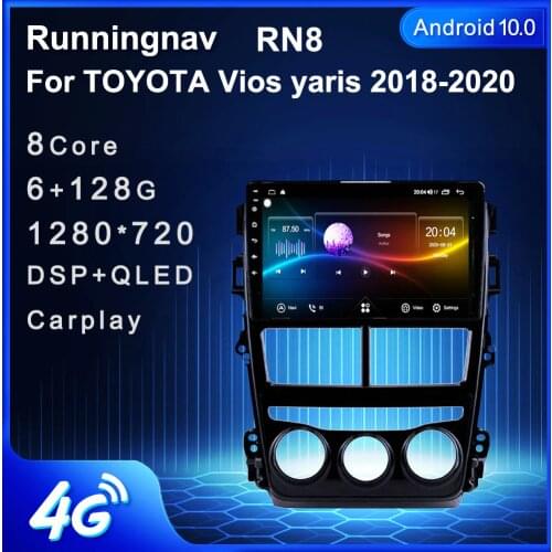 Runningnav For TOYOTA Vios yaris 2018-2019 2020 Car Radio 2 Din Android Car Radio Multimedia Video Player Navigation GPS