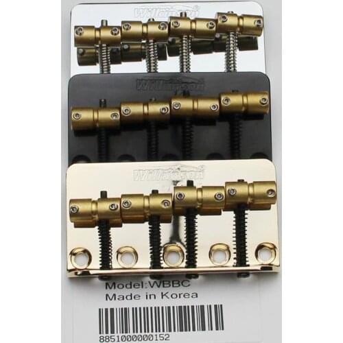 WBBC Bass Guitar Bridge Wilkinson Brass Saddles in Chrome Black or Gold