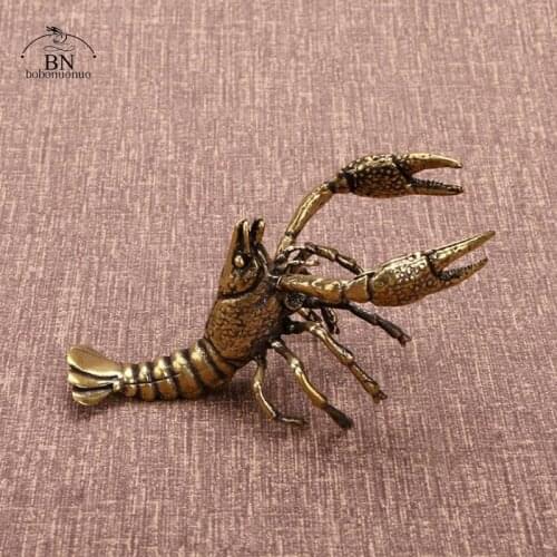 Pure Copper Animal Lobster Tea Pet Products Mini Seafood Big Sea Animals Classic Statue Sculpture Nordic Decoration Home