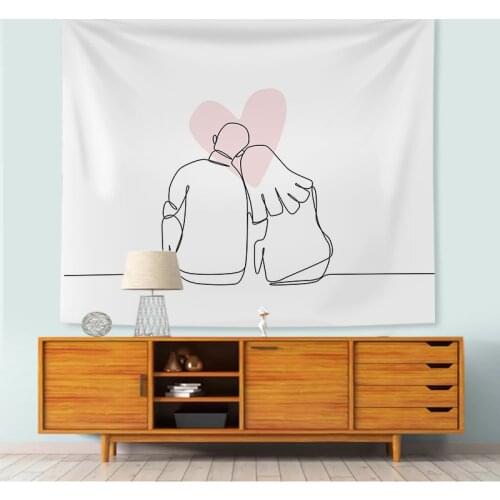 Ins hanging cloth abstract line background cloth bedroom dormitory decorative tapestry home decoration cloth