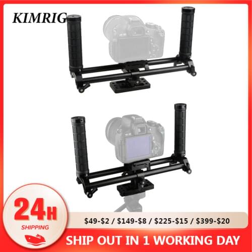 KIMRIG Double-rod System Cage Kit DSLR Camera Holder With Double Handle For Canon Nikon Sony Panasonic Universal Use