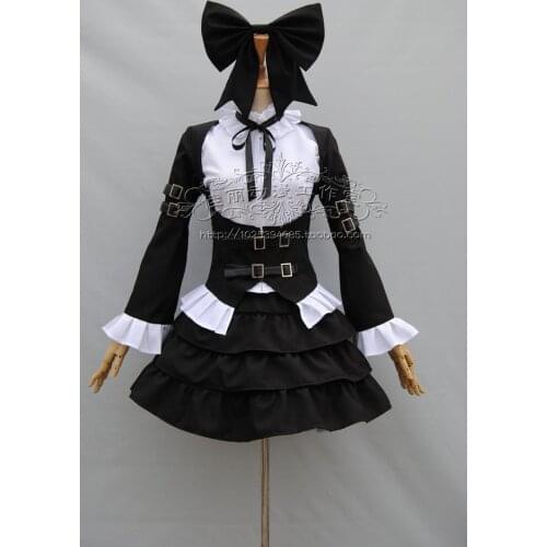 Fairy Tail Erza Scarlet black maid lolita Cosplay Costume cutome-made free shipping