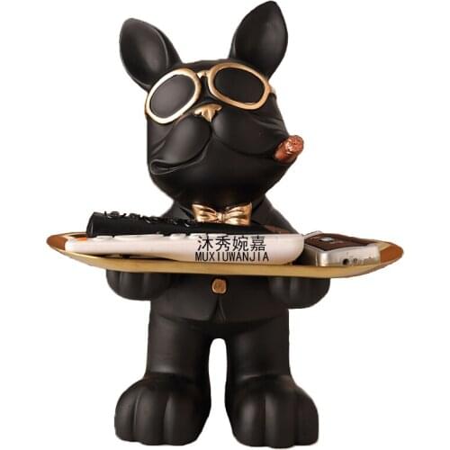 Cool Bulldog,Statue,Table Decoration,Fashion Sculpture,Home Room Decor,Multifunction,Desk Storage,Figurine Miniature,accessories